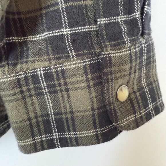Windriver Green Flannel Western Plaid Snap Button Shirt - Picture 5 of 5